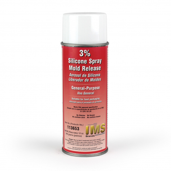 IMS Company - Mold Release, 3% Silicone Spray, 16 Fl oz (Nominal), 12 oz  Net Wt, Sold Each, Normally Packed 12 Cans Per Case. 113653 Mold Releases