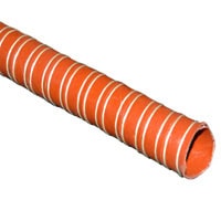 Hopper Dryer Hose, 2-Ply, Orange, 1" ID, 12' Long, Silicone Coated Fiberglass